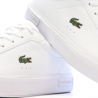 Baskets Blanches/Marine Ado Lacoste Powercourt vue 0