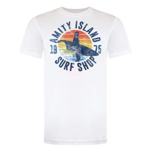 T-Shirt Blanc Homme Jaws Amity Surf Shop vue 0