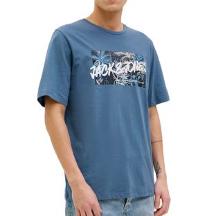 T-shirt Bleu Homme Jack & Jones Hawaiitee pas cher