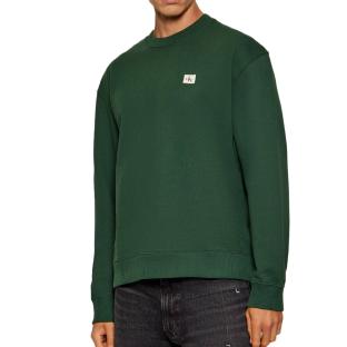 Sweat Vert Homme Calvin Klein Jeans 350 Terry Badge pas cher