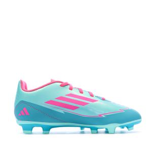 Botas de fútbol para niños Adidas F50 Club turquesa/rosa ver 0