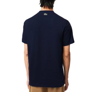 T-shirt Marine Mixte Lacoste TH1218 vue 0