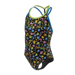 Maillot de bain 1 piece Noire/Vert/Bleu Fille Nike T-crossback pas cher