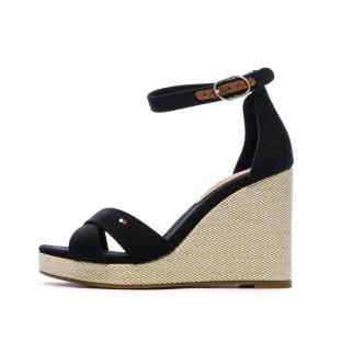 Sandales Noires Femme Tommy Hilfiger Flag pas cher