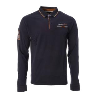 T-shirt Manches Longues Marine/Camel Homme RMS26 91241 pas cher