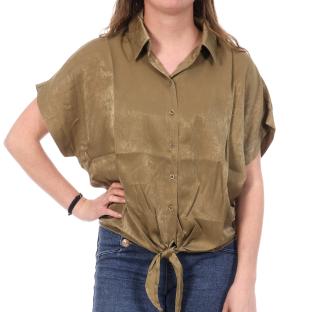 Chemise Satin Kaki Femme An'ge Leonie vue 0