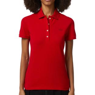 Polo Rouge Femme Lacoste PF5462 pas cher