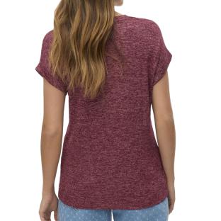 T-Shirt Rouge Chiné Femme Vero Moda Brianna 10291353 vue 2