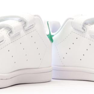 Baskets Blanches/Vertes Garçon/Fille Adidas Stan Smith vue 7