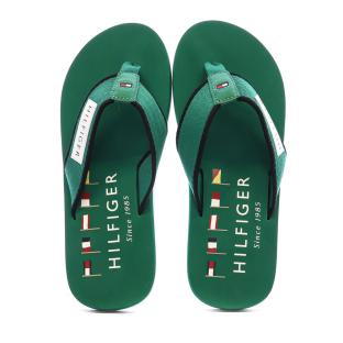 Tongs Vertes Homme Tommy Hilfiger Patch vue 3