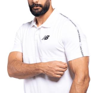 Polo Blanc Homme New Balance Training vue 0