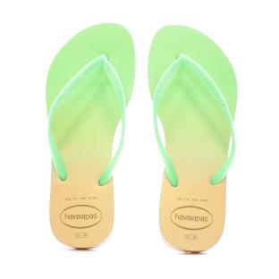 Tongs Orange/Vert Femme Havaianas Slim Lux Sw Gradient vue 3