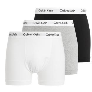 X3 Boxers Noir/Blanc/Gris Homme Calvin Klein Jeans Trunk 3p pas cher