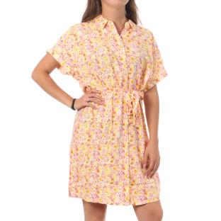 Robe Chemise Blanc/Jaune Femme Vero Moda Easy pas cher