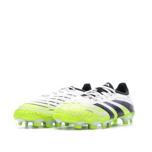 Zapatillas de fútbol blancas/negras/amarillas para niños Adidas Predator League MG ver 0