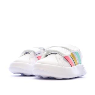 Baskets Blanches/Roses Fille Adidas Grand Court 2.0 vue 6