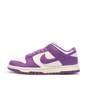 Baskets Violette/Blanche Femme Nike Dunk Low pas cher