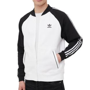 Veste Blanche/Noir Homme Adidas Fleece pas cher