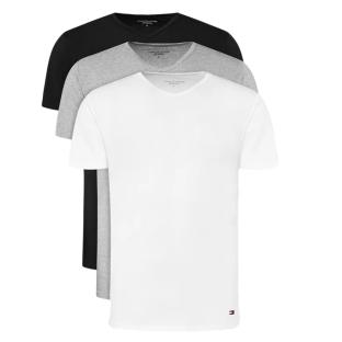 Lot de trois T-Shirt Blanc/Noir/Gris Homme Tommy Hilfiger Stretch vue 0