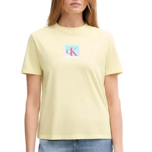 T-shirt Jaune Femme Calvin Klein Jeans Ss Classic vue 0