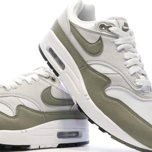 Baskets Blanches/Kaki Femme Nike Air Max 1 vue 0