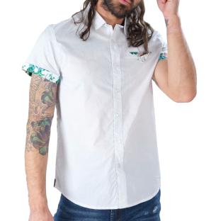 Chemisette Manches Courtes Blanche Homme Deeluxe Majorca pas cher