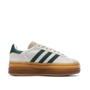 Baskets Beige/Vert Femme Adidas Gazelle Bold vue 2