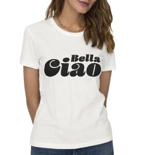 T-shirt Ecru/Noir Femme JDY 15311702 pas cher
