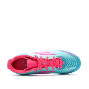 Botas de fútbol para niños Adidas F50 Club turquesa/rosa ver 0