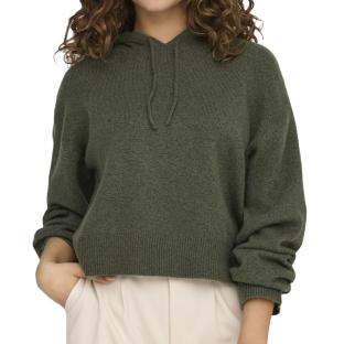 Pull Sweat à capuche Kaki Femme JDY Life vue 0