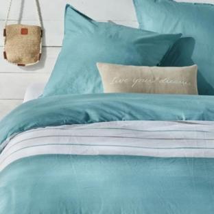 Parure de Lit Turquoise/Blanc Today 220x240 Oceanic vue 0