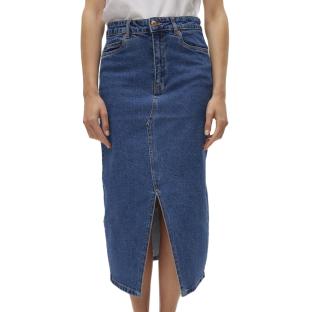Jupe en jean Longue Bleu Foncé Femme Vero Moda Calf Denim Skirt pas cher