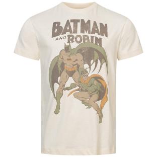 Beiges Herren-T-Shirt DC Comics Batman & Robin Vintage Ansicht 0