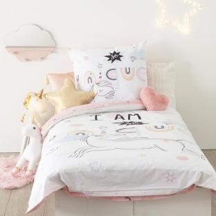 Parure de lit enfant 2 pièces Licorne Atmosphera 140x200 pas cher