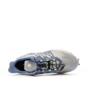Chaussures de trail Bleu/Beige Femme Salomon Sagacross W vue 4