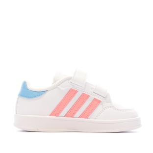 Baskets Blanches Fille Adidas Breaknet Cf I vue 3