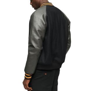 Bomber Noir Homme Superdry College Varsity vue 2