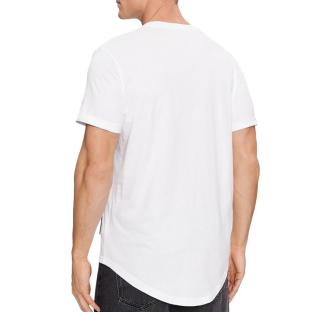 T-Shirt Blanc Homme Calvin Klein Jeans Badge Turn Up Sleeve vue 2