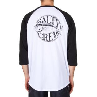 T-shirt Manches 3/4 Blanc/Noir Homme Salty Crew Tuna vue 2