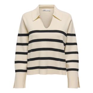 Pull Ecru/Noir Femme Only Monica pas cher