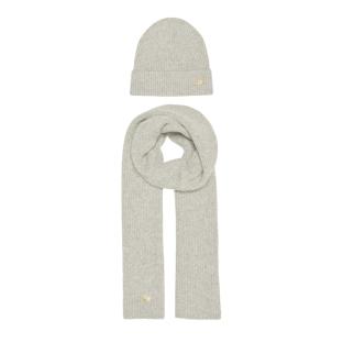 Bonnet + Echarpe Écru Femme Only Onlavery Life Scarf And Beanie Set pas cher