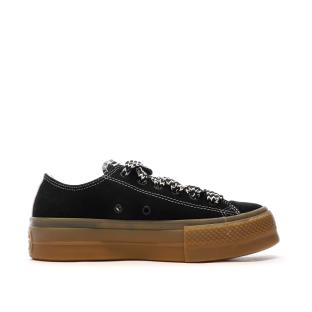 Baskets Noires Femme Converse All Star Lift Platform Suede vue 2