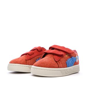 Baskets Rouge Garçon Puma Suede One Piece vue 6