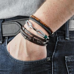 Bracelet Noir Geographical Norway Ancre vue 0