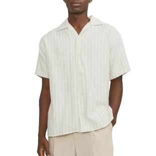 Chemise Rayure Écru/Beige Homme Jack & Jones Stripe Resort pas cher