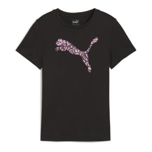 T-shirt Noir/Rose Fille Puma Graphic Tropica pas cher