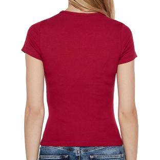 T-Shirt Rose Foncé Femme Tommy Hilfiger Badge vue 2