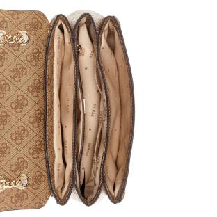 Sac à main Marron Femme Guess Noelle logo 4G vue 4
