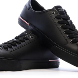 Baskets Noires Cuir Homme Tommy Hilfiger Core Corporate Vulc vue 7