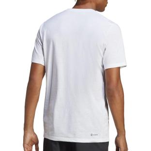 T-shirt Blanc  Homme Adidas  Logo T IC1219 vue 2